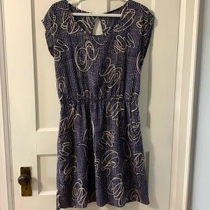 Navy and tan mini dress WITH POCKETS!